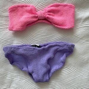 Hunza G Jean Bow Two-Piece Bikini Set